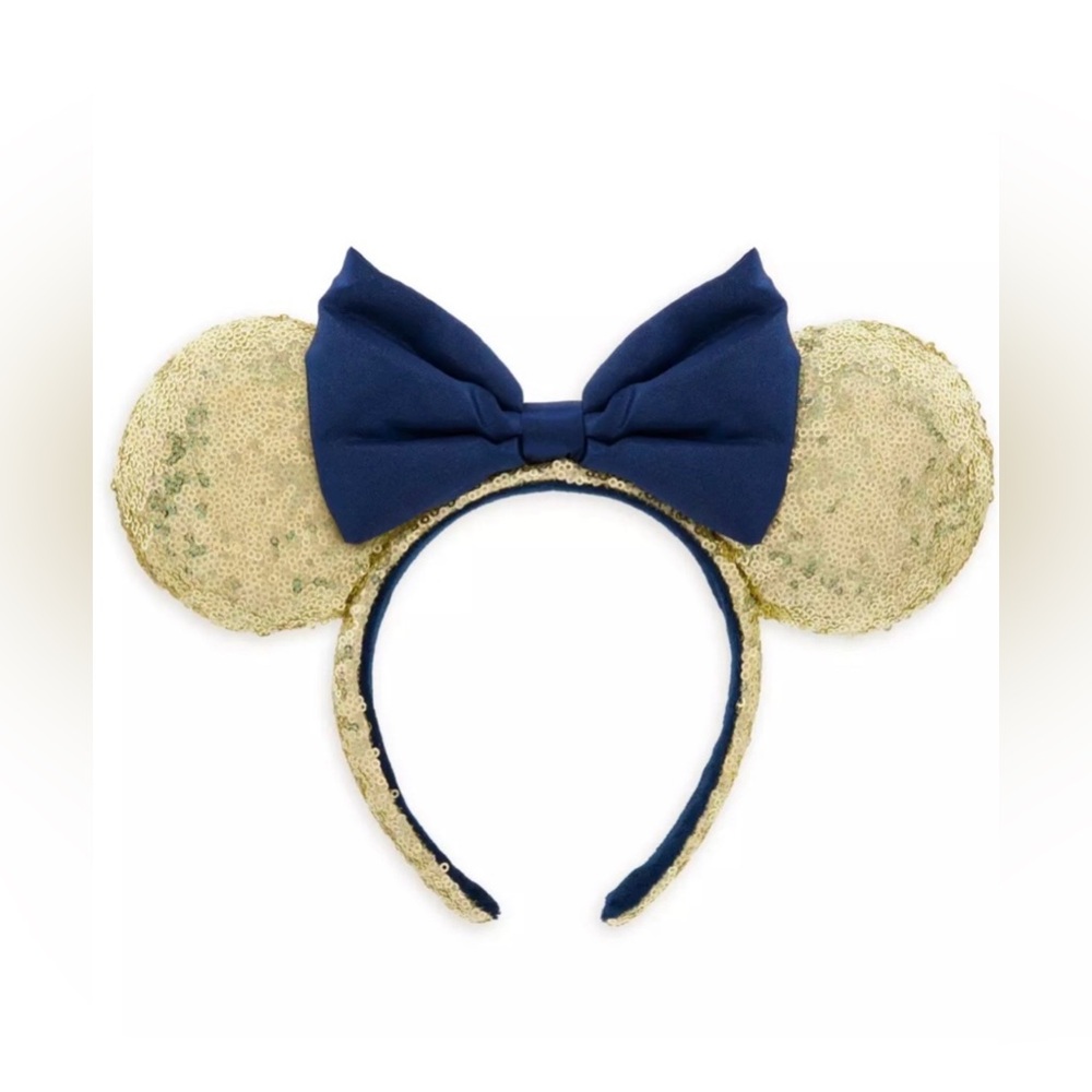 NWOT Walt Disney World 50th Anniversary Disney Parks Gold & Navy Ear Headband
